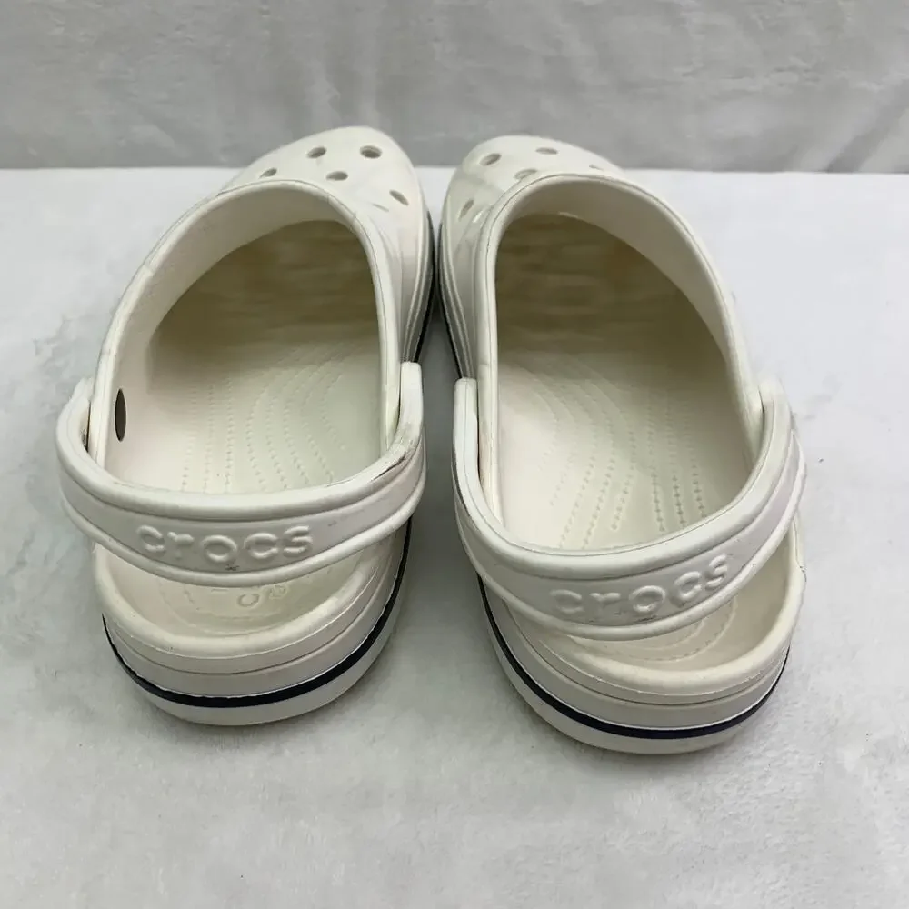 Crocs Unisex Bayaband Clogs Mens 8 Womens 10 White Blue Sandal Slip On